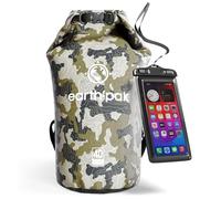 Earth Pak Borsa Impermeabile Roll Top, Sacca Compressione Asciutta per Kayak, Spiaggia, Rafting, Canottaggio, Trekking, Campeggio, Pesca con Custodia Telefono Impermeabile