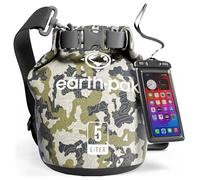 Earth Pak Borsa Impermeabile Roll Top, Sacca Compressione Asciutta per Kayak, Spiaggia, Rafting, Canottaggio, Trekking, Campeggio, Pesca con Custodia Telefono Impermeabile