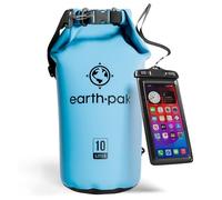 Earth Pak Borsa Impermeabile - Sacca Impermeabile Ideale per Canottaggio, Kayak, Pesca, Rafting, Campeggio, e Nuoto (Azzurro, 10L)