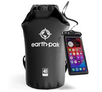 Earth Pak Borsa Impermeabile - Sacca Impermeabile Ideale per Canottaggio, Kayak, Pesca, Rafting, Campeggio, e Nuoto (Nero, 40L)