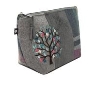 Earth Squared Trousse per cosmetici, trucchi, borsa da toilette, commercio equo e solidale, ecologico, motivo mucca delle Highland, ape, gatto, gufo, 22 x 13,5 x 8 cm, Albero, Contemporane