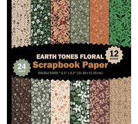 Earth Tones Floral Scrapbook Paper: Green Brown Flowers Patterned Decorated Sheets for Journals, Origami, Cards, Invitations - 12 Designs - 2 Sheets/Design - 8.5"x8.5"