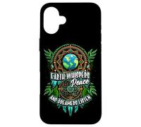 Earth Whispers Peace and Dreamers Listen Dreamcatcher Boho Custodia per iPhone 16 Plus