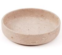 EARTHEN CRAFTS Ciotola da portata in marmo, in travertino, 20,3 cm, fatta a mano, per organizzare la cucina, grande ciotola per zuppa per bancone della cucina, moderno supporto per banane