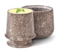 Earthen Crafts Contenitore per burro marmorizzato Oceanic da 10,2 cm, per conservare il burro da cucina, con coperchio sul piano di lavoro, burro morbido