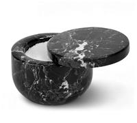 Earthen Crafts Saliera in marmo con coperchio girevole, 7,6 cm, contenitore per spezie per bancone della cucina, per sale e pepe