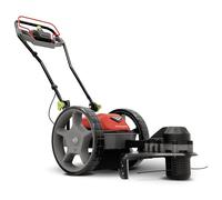 Earthquake Falciatrice a filo da 60 V, include due batterie da 4 Ah, diametro di taglio 55,9 cm, quadrante a tre velocità di taglio, ruote da 35,6 cm mai piane, montaggio facile, manubrio regolabile