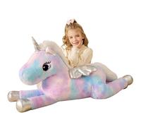 EARTHSOUND Peluche Unicorno Gigante Morbido Giocattolo,Grande Animali 110cm XL XXL Enorme Giganti Enormi Jumbo Animale,Regali per Bambini (Unicorno)