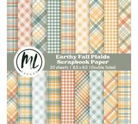 Earthy Fall Plaids Scrapbook Paper Pad: Autumn Gingham Collage Papers, Fall Craft Paper for DIY Card Making, Scrapbooking, Junk Journaling, Mixed ... Arts and Crafts for Kids, 8.5 x 8.5 inch