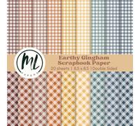 Earthy Gingham Scrapbook Paper: Autumn Plaids Collage Papers, Fall Craft Paper for DIY Card Making, Scrapbooking, Junk Journaling, Mixed Media, ... Arts and Crafts for Kids, 8.5 x 8.5 inch