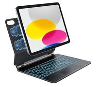 Earto Magic-Style Tastiera per iPad 11 Generazione A16 2025/10 Generazione 2022, Pelle Antimacchia, Retroilluminazione a 7 Colori, Design Magnetico Fluttuante per iPad 10/11 Gen, Nero
