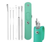 Earwax Removal Kit - Ear Cleaning Kit | Stainless Steel Earwax Remover Tool With Pu Storage Bag, Non-Slip Handle Ear Pick Set For Safe Hygiene For Adults & Kids Rose