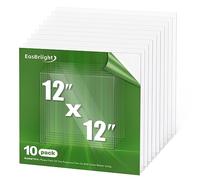EasBriight Confezione da 10 fogli di plastica PET/plexiglass, 30,5 x 30,5 x 0,4 cm, trasparenti, flessibili, per pittura, artigianato, cartelli, cornici, arte, progetti espositivi fai da te