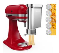 Eascandy Pressa per pasta in metallo Gourmet per KitchenAid Stand Mixer - Accessorio per pasta in metallo resistente con 5 piatti intercambiabili per pasta fresca fatta in casa