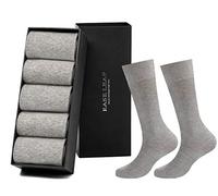 EASE LEAP Calze Uomo di Cotone Nero Calzini Elegante Calzini Altezza Polpaccio Socks Comodi e Traspiranti di Set 5 Paia 40-48 EU Con Confezione Regalo /(Grigio Chiaro 5 coppie)
