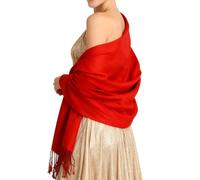 EASE LEAP Pashmina - Scialle da donna, invernale, caldo, morbido, grande sciarpa, stola per matrimonio, sciarpe (rosso)