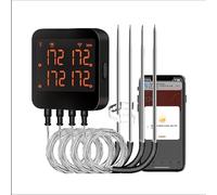 Easebloom Termometro Bluetooth per carne, 4 sonde codificate a colori, termometro digitale per barbecue, affumicatore, forno, ricaricabile e intelligente controllo app