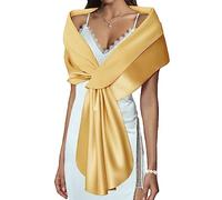 EASEDAILY Scialli e involucri da donna per abiti da sera sciarpa da sposa elegante stole da sposa coprispalle per sposa e damigella d'onore, D-oro, US 12-18 (M)