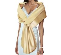 EASEDAILY Scialli e involucri da donna per abiti da sera sciarpa da sposa elegante stole da sposa coprispalle per sposa e damigella d'onore, B-champagne Oro, US 12-18 (M)
