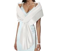 EASEDAILY Scialli e involucri da donna per abiti da sera sposo sciarpa da sposa elegante coprispalle per sposa e damigelle d’onore, Colore: bianco., US 12-18 (M)