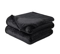EASELAND Morbida coperta per letto king size, calda e pelosa, in micropile, leggera, termica, per divano, letto, 228 x 274 cm, nero