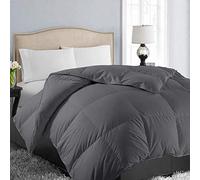 EASELAND Piumino reversibile per tutte le stagioni, per letto king size, trapuntato, con linguette angolari, caldo e soffice, grigio scuro, 248,9 x 294,6 cm