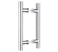 EaseLife 12" Stainless Steel Double Sided Push Pull Door Handle, H Shape Sliding Door Handle, Brushed, Fit for Glass Door Wooden Door