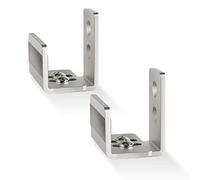 EaseLife Guida del pavimento inferiore della porta del fienile scorrevole, rullo di soggiorno regolabile dei cuscinetti a sfera, sistema di montaggio a parete, design a fondo piatto a filo, 2 opzioni di installazione, adatto per porte di tutte le dimensioni, spazzolato, confezione da 2