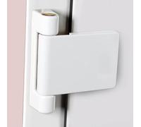 EaseSunny Cerniera per battente in alluminio, cerniera per porta resistente, cerniera ad alta sicurezza, per porte in acciaio e plastica, apertura sinistra e destra, finitura bianca, struttura in lega