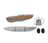 EaseSunny Copertura per kayak, copertura per barca, copertura per canoa, Oxford 420D, impermeabile, protezione UV, borsa di stoccaggio completa per kayak da pesca, 3 m, 4 m, 4,9 m, 5,5 m, grigio