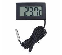 EaseSunny Termometro digitale, sensore di temperatura, display LCD, portata da -50 a 110 °C, sonda impermeabile per acquario, terrario, nero