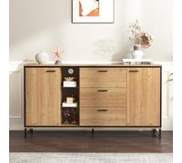 Easexcy Credenza con tre cassetti, squisita venature. Credenza moderna in colore legno con ripiani, mobili eleganti e funzionali, 160 x 40 x 85 cm