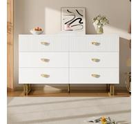 Easexcy Credenza moderna con 6 cassetti - Design elegante in MDF e acciaio, ideale per camera da letto, soggiorno e ingresso, 120 x 40 x 75 cm