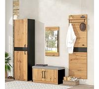 Easexcy Set di appendiabiti da parete, altezza 190 cm, 4 ganci da appendere sulla parte superiore per la conservazione aperta, appendiabiti, scarpiera (50 x 37 x 190 cm)
