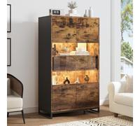 Easexcy Vetrina con illuminazione a LED, 80 x 40 x 138 cm, vetrina con pannello in acrilico, alta lavagna, armadietti per vino, libreria con molto spazio
