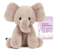 Easfan Peluche a forma di elefante ponderato per microonde, per il calore e il comfort, peluche per adulti e bambini, 31,8 cm