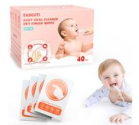EASICUTI BAB y Oral Cleaner, 40 spazzolini da denti per bambini, pulisci lingua per bambini, salviette per denti e gengive per neonati, detergente orale BAB y per bambini da 0 a 36 mesi