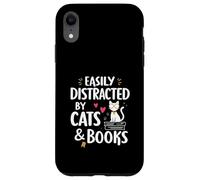 Easily Distracted By Cats And Books Cute Reader Custodia per iPhone XR