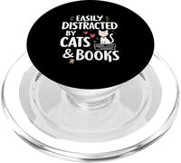 Easily Distracted By Cats And Books Cute Reader PopSockets PopGrip per MagSafe