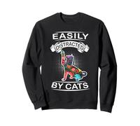 Easily Distracted By Cats Funny Kitten Cat Loves Felpa