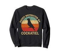 Easily Distracted By Cockatiel Parrot Retro Vintage Bird Felpa