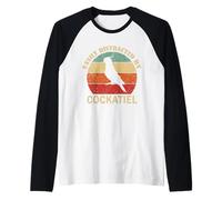 Easily Distracted By Cockatiel Parrot Retro Vintage Bird Maglia con Maniche Raglan
