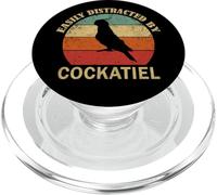 Easily Distracted By Cockatiel Parrot Retro Vintage Bird PopSockets PopGrip per MagSafe
