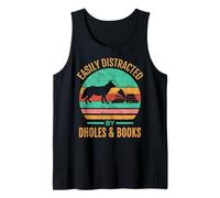 Easily Distracted By Dholes & Books Retro Wild Dogs Lover Canotta