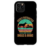 Easily Distracted By Dholes & Books Retro Wild Dogs Lover Custodia per iPhone 11 Pro