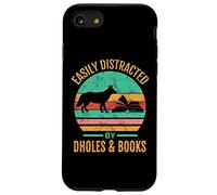Easily Distracted By Dholes & Books Retro Wild Dogs Lover Custodia per iPhone SE (2020) / 7/8