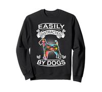 Easily Distracted By Dogs Airedale Terrier Funny Dog Lover Felpa