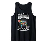 Easily Distracted By Dogs Bulldog Funny Dog Lover Canotta