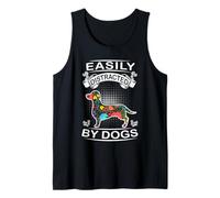 Easily Distracted By Dogs Dachshund Dog Lovers Puppy Canotta