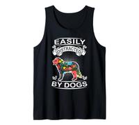 Easily Distracted By Dogs Flower Bernese Mountain Dog Lover Canotta